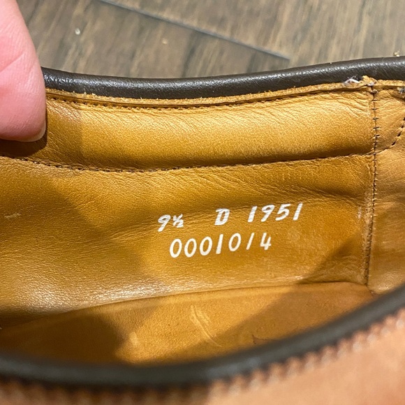 Allen Edmonds Men's Tan Leather Oxfords Wilbert Size 9.5 - Picture 3 of 8